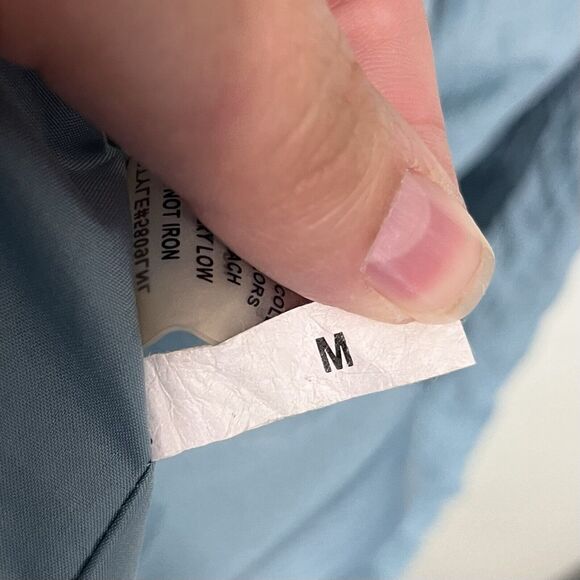 The Fillmore Anorak Blue Shimmery Jacket Windbreaker Raincoat Hooded Gold Detail - Picture 12 of 12